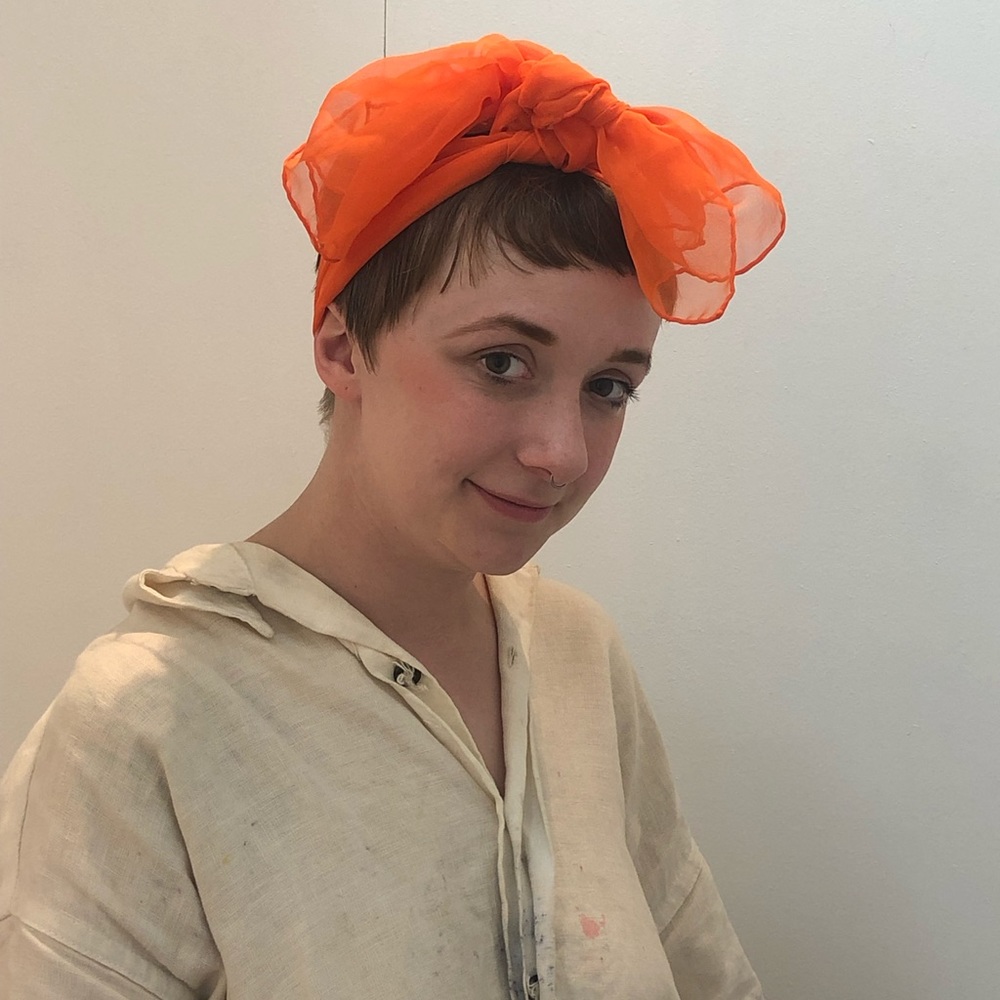 Neon Orange Sheer Scarf